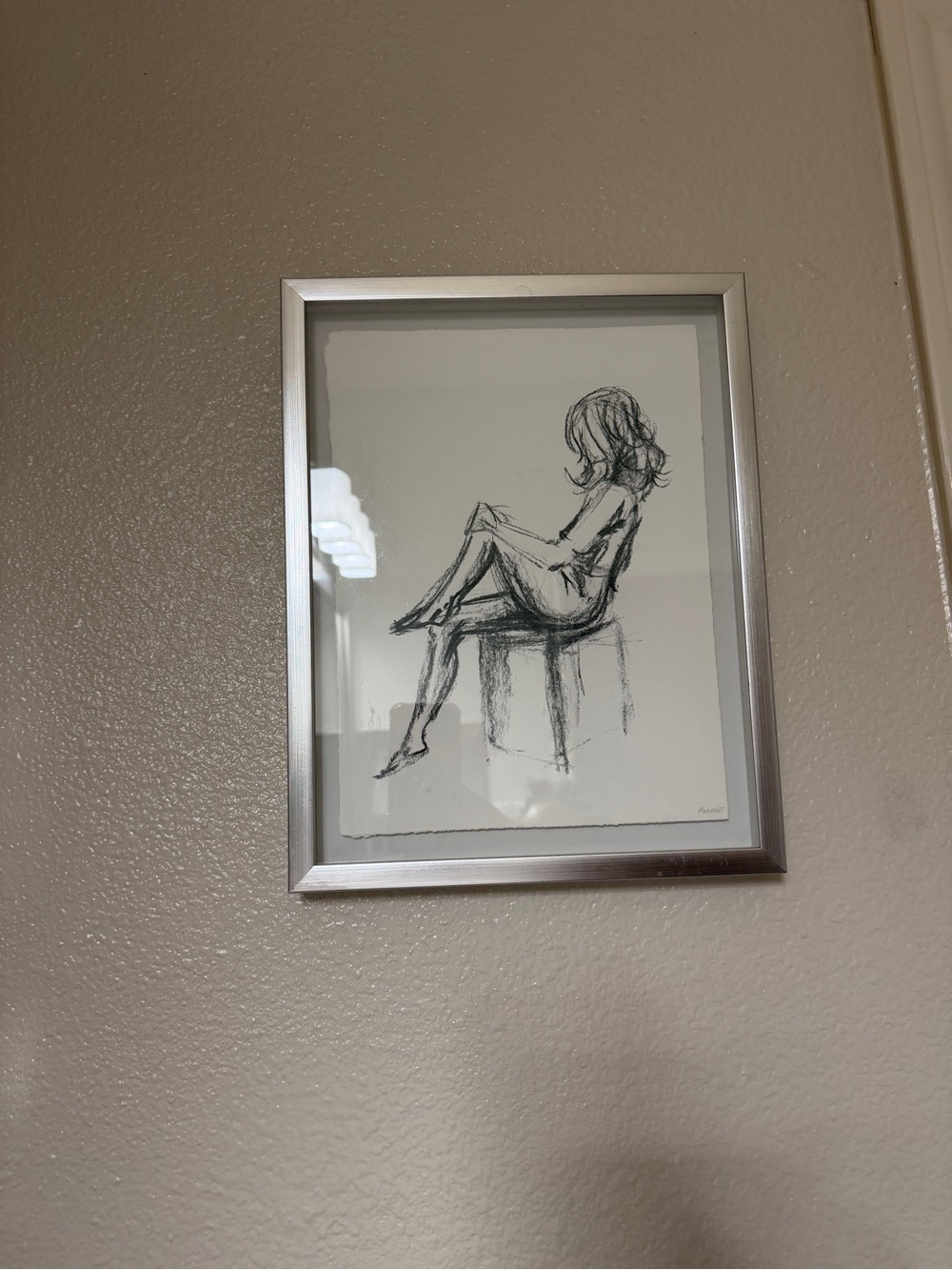 Silver Framed Black & White Sketch Wall Art - Home Art